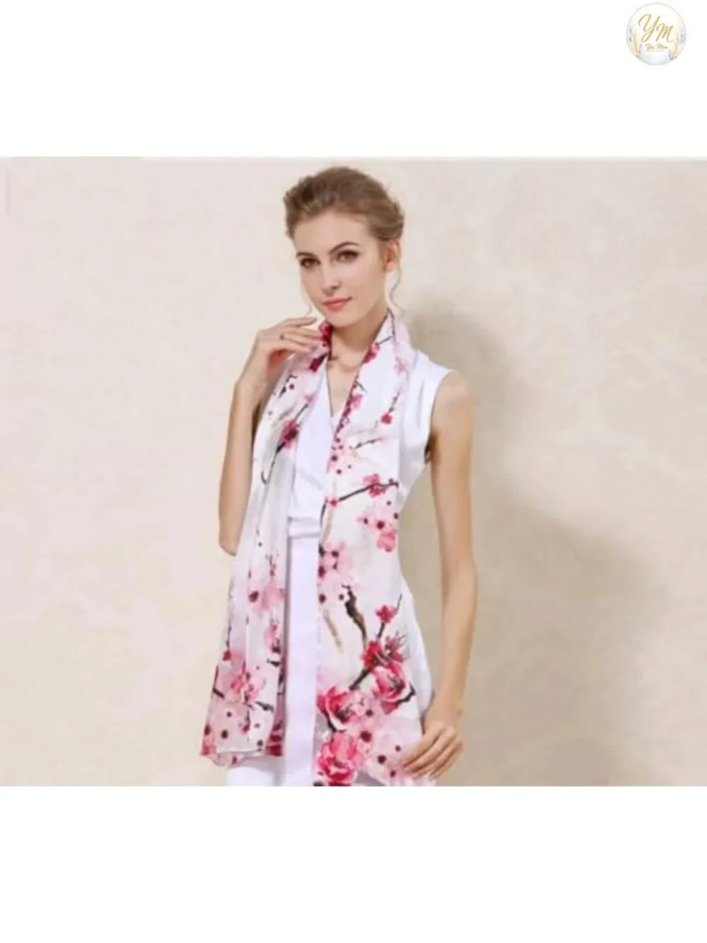 100% Silk Long Oblong Shawl Scarf Wrap Women Lightweight Luxury Gift